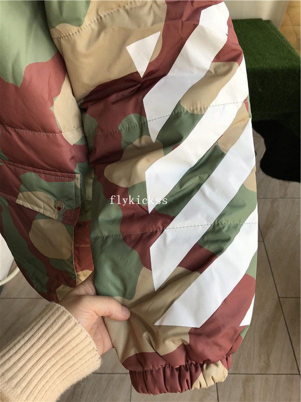 Off-White Diagonals Camouflage Down Jacket